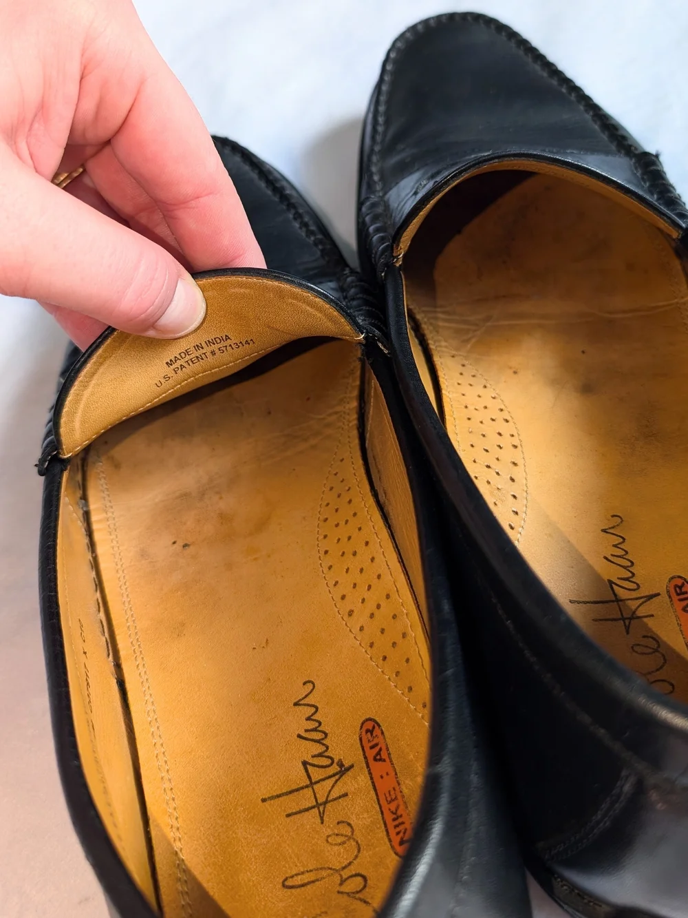 Mens Cole Haan  10.5 Slip On Driving Loafers Black Leather CO7917 - Picture 5 of 10